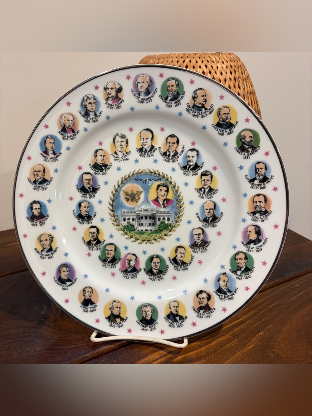 Vintage Ronald Reagan 1981 Presidential Plate Capsco Product-Japan EUC 10.5"